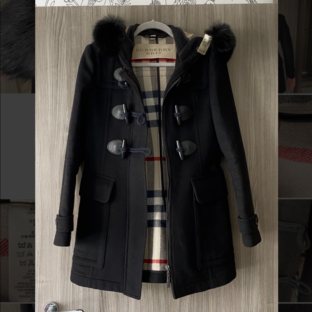 Burberry hooded wool coat